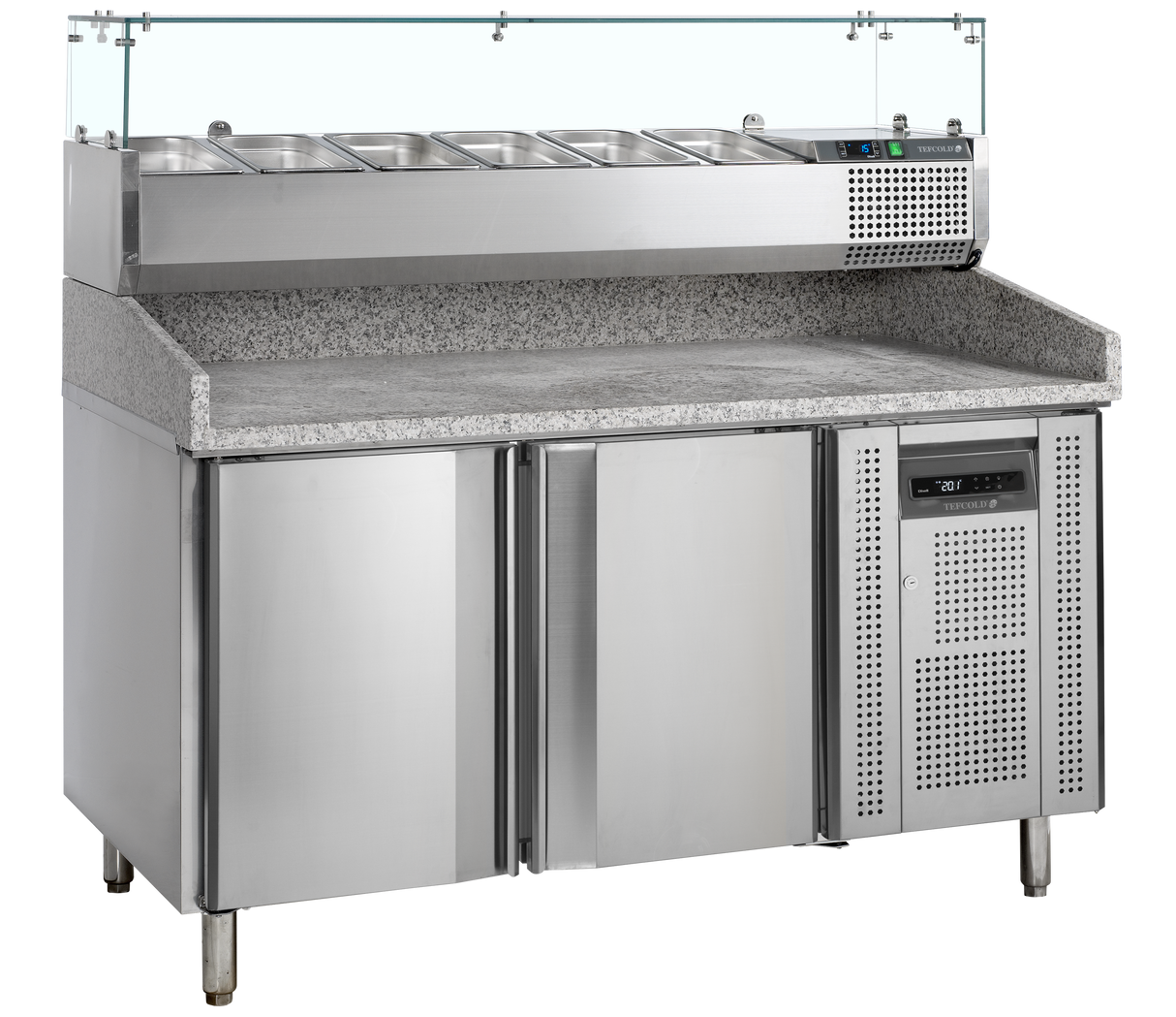 TEFCOLD Pizza table incl. unit for toppings - PT1200 + VK38-150