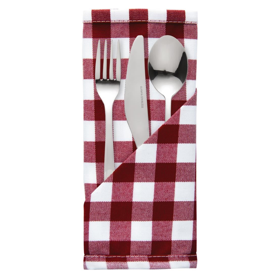 Gingham Polyester Napkins Red Check (Pack of 10) - HB580 Mitre Comfort