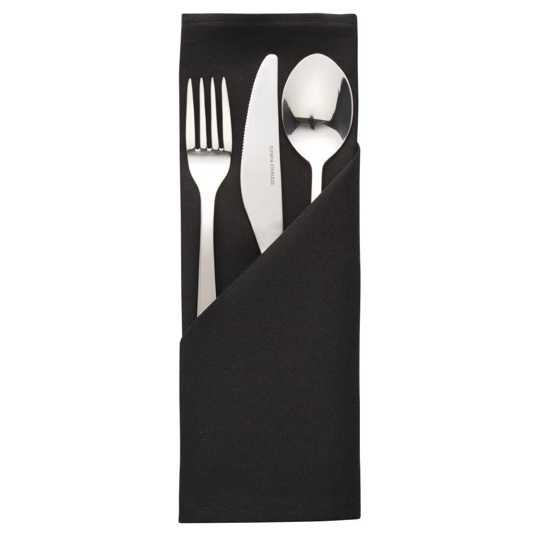 Occasions Polyester Napkins Black (Pack of 10) - HB561 Mitre Essentials