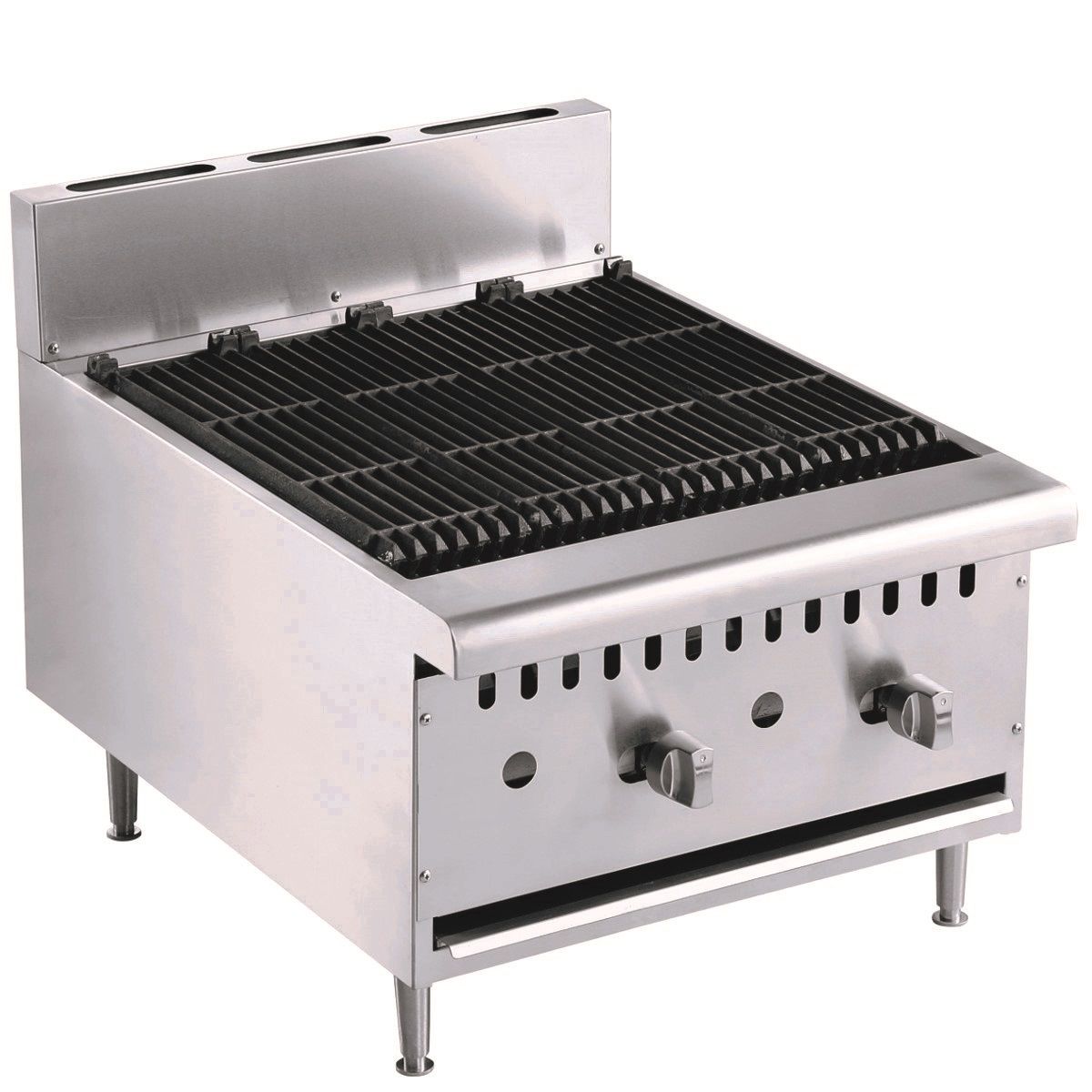 Combisteel 2 Burner Gas Lava Rock Char Grill 615mm - 7455.0900 Charcoal Grills Combisteel