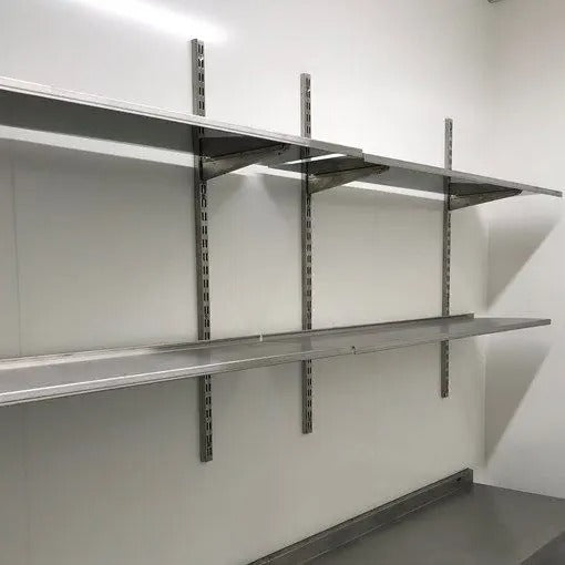 Combisteel Adjustable Stainless Steel Wall Shelving System Wall Mounting Brackets - CS-SHELFSYSTEMWMB Adjustable Stainless Steel Wall Shelving Systems Combisteel