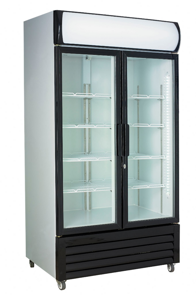 Combisteel Double Hinged Glass Door Fridge Merchandiser 670Ltr - 7455.2105 Upright Double Glass Door Chillers Combisteel