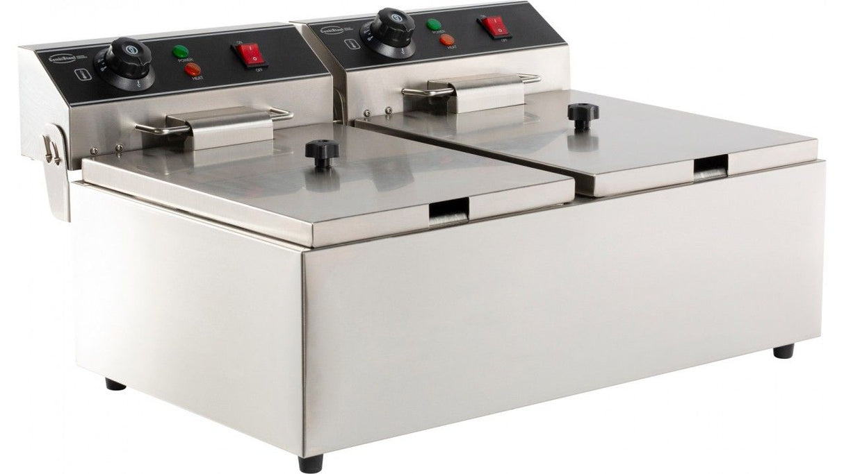 Combisteel Electric Counter Top Fryer Twin Tank 2 x 6 Litre - 7455.1008 Countertop Electric Fryers Combisteel