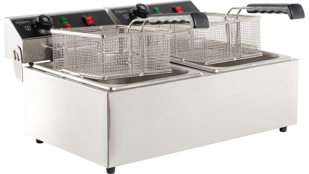 Combisteel Electric Counter Top Fryer Twin Tank 2 x 6 Litre - 7455.1008 Countertop Electric Fryers Combisteel
