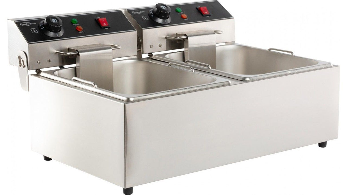 Combisteel Electric Counter Top Fryer Twin Tank 2 x 6 Litre - 7455.1008 Countertop Electric Fryers Combisteel