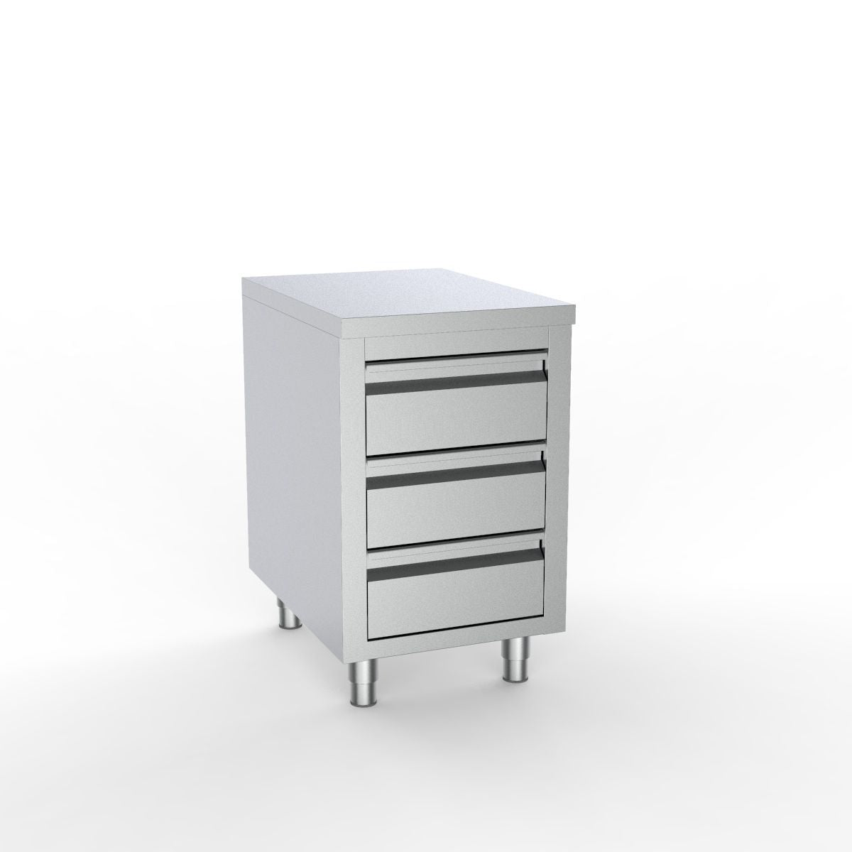Combisteel Full 430 Stainless Steel Worktable Unit With 3 Drawers 500mm Wide - 7333.0280 Stainless Steel Worktops With Cupboards Combisteel
