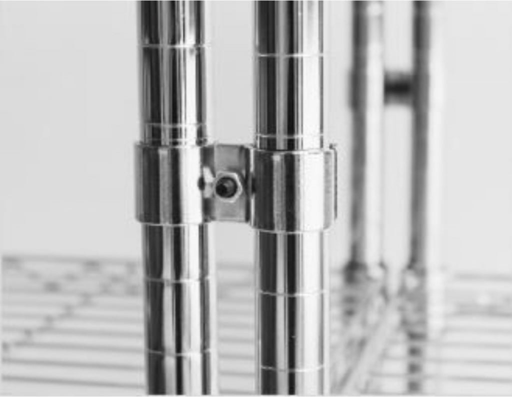 Combisteel Pole Jointing Clamps for Chrome Wire Shelving Rack 2 Pack - 7530.9000 Chrome Wire Shelving and Racking Accessories Combisteel