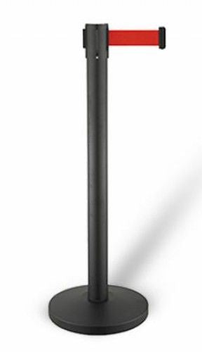 Combisteel Retractable Belt Stanchion Barrier 2 Metre Black Set of 2 - 7522.0010 Retractable Strap Barriers & Stanchions Combisteel