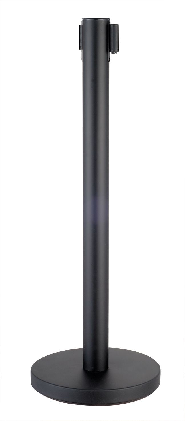 Combisteel Retractable Belt Stanchion Barrier 2 Metre Black Set of 2 - 7522.0010 Retractable Strap Barriers & Stanchions Combisteel