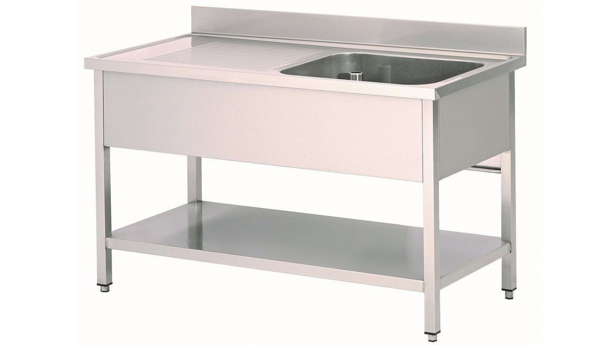 Combisteel Stainless Steel Single Right Bowl Sink 1200mm Wide - 7452.0405 Single Bowl Sinks Combisteel