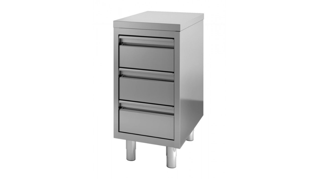 Combisteel Stainless Steel Worktable With 3 Drawers 600mm - 7452.0505 Stainless Steel Worktops With Cupboards Combisteel