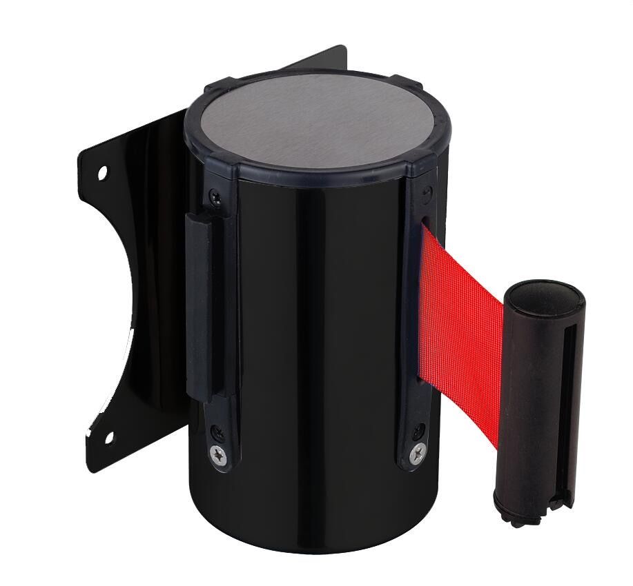 Combisteel Wall Mounted Retractable Belt Barrier Black 3 Metre - 7522.0020 Retractable Strap Barriers & Stanchions Combisteel