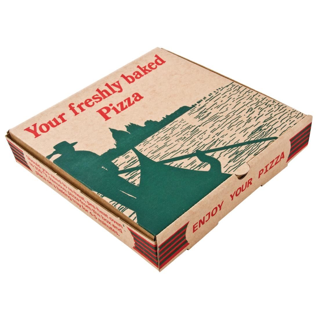 Compostable Printed Pizza Boxes 9" (Pack of 100) - GG997 Takeaway Food Containers Non Branded