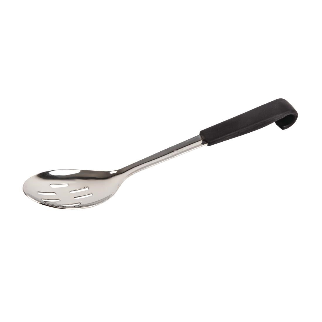 Vogue Slotted Serving Spoon Black Handle 340mm - CS911 Vogue