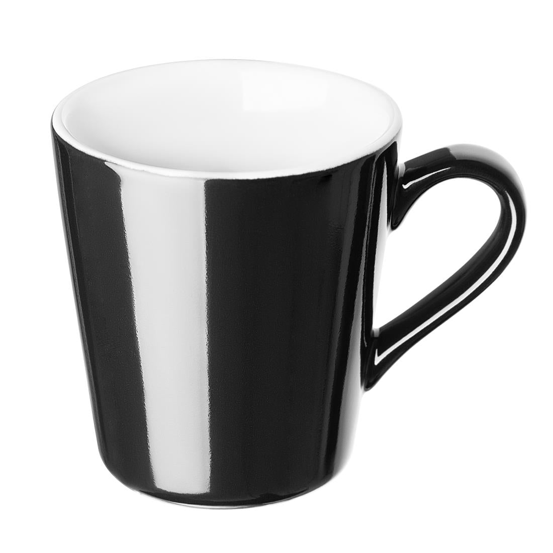 Olympia Cafe Flat White Cup Black - 170ml (Pack of 12) - CU961 Olympia
