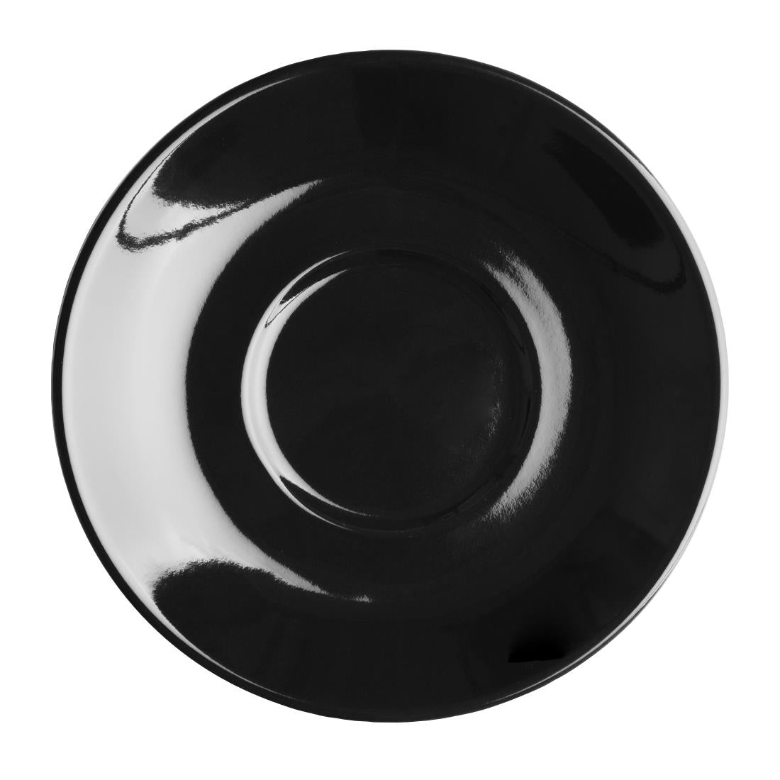 Olympia Cafe Flat White Saucer Black (Pack of 12) - CU962 Olympia