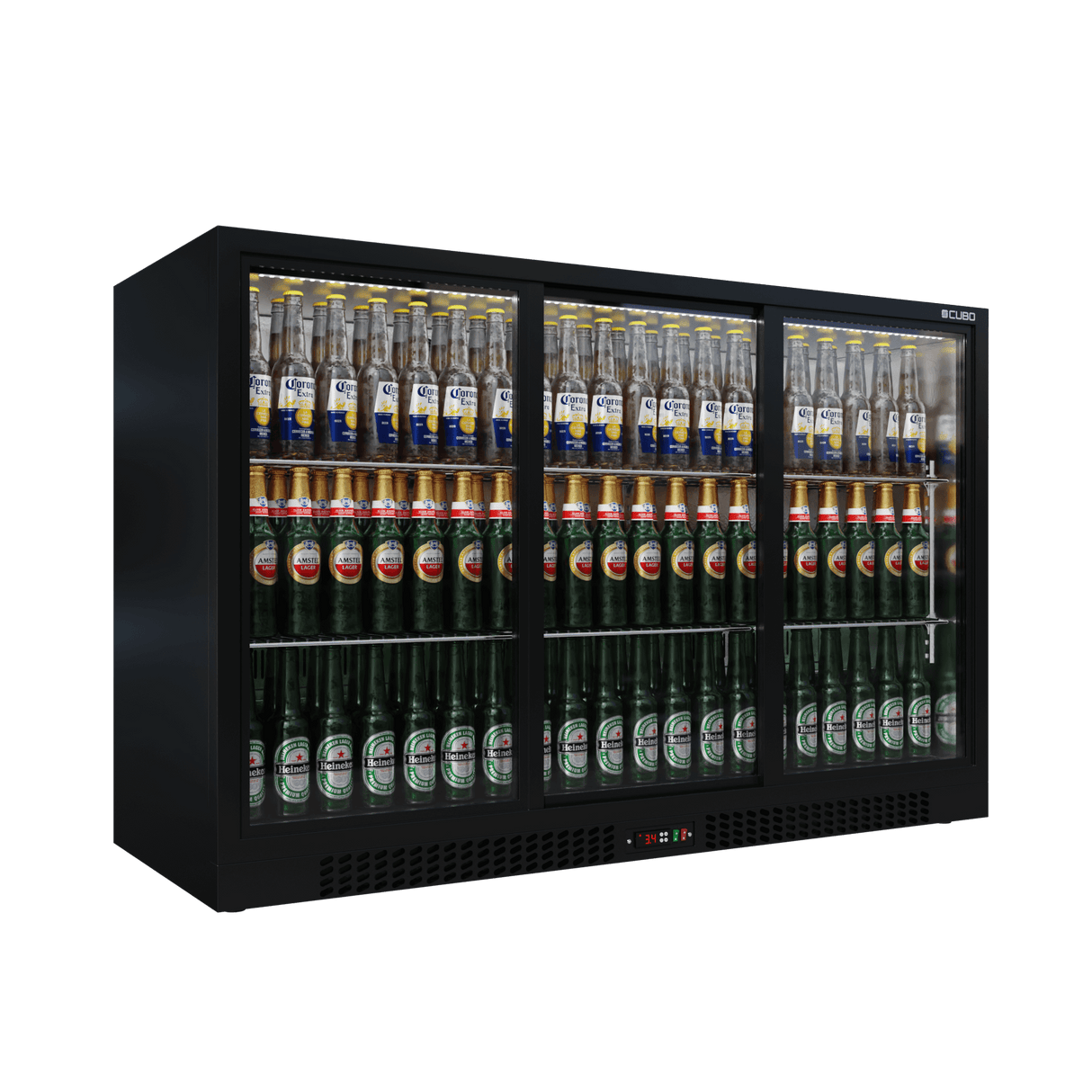 Cubo Barkühlschrank 324L - 3 Glasschiebetüren - Abschließbar - CS-320S-EE