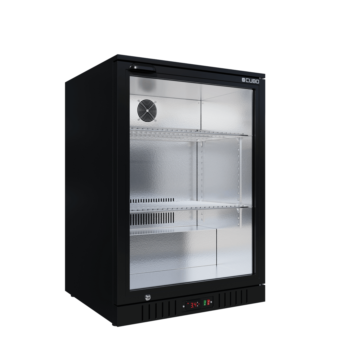 CUBO Barkoelkast 121L - 1 glazen deur met laag profiel - Afsluitbaar - Energiezuinig - CS-130HC-EE