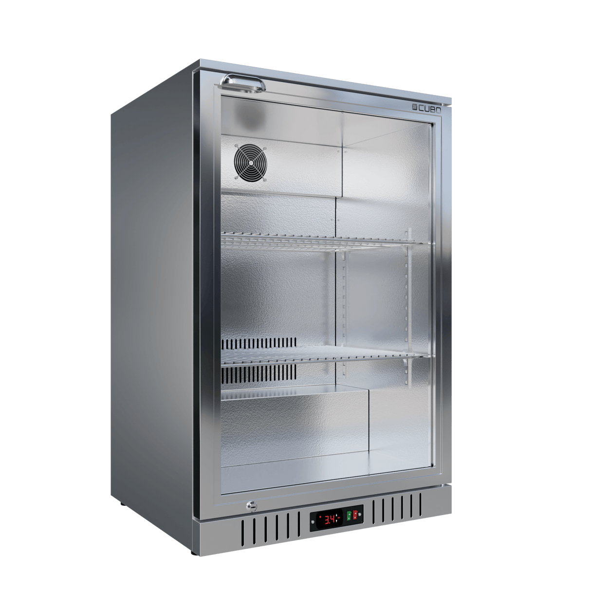 CUBO Bar Fridge 133L - 1 Glass Door Stainless Steel - Lockable - 72 Bottles - Energy Efficient - CS-130H-S-EE