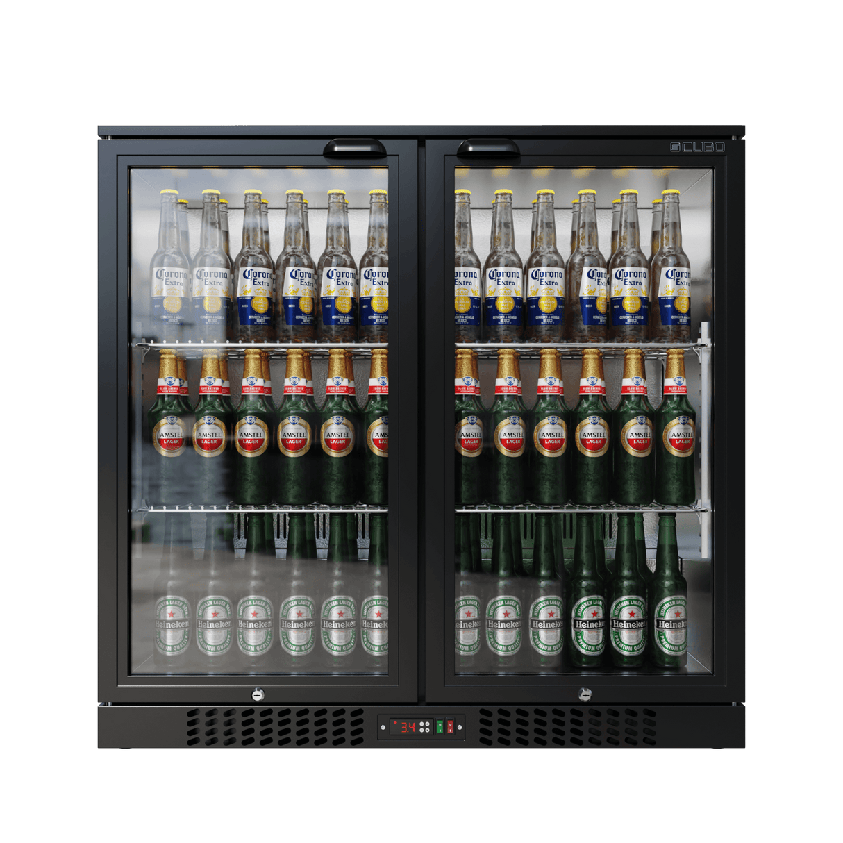 Cubo Barkoelkast 207L - 2 Scharnierende glazen deuren - Afsluitbaar met slot - CS-210H-EE