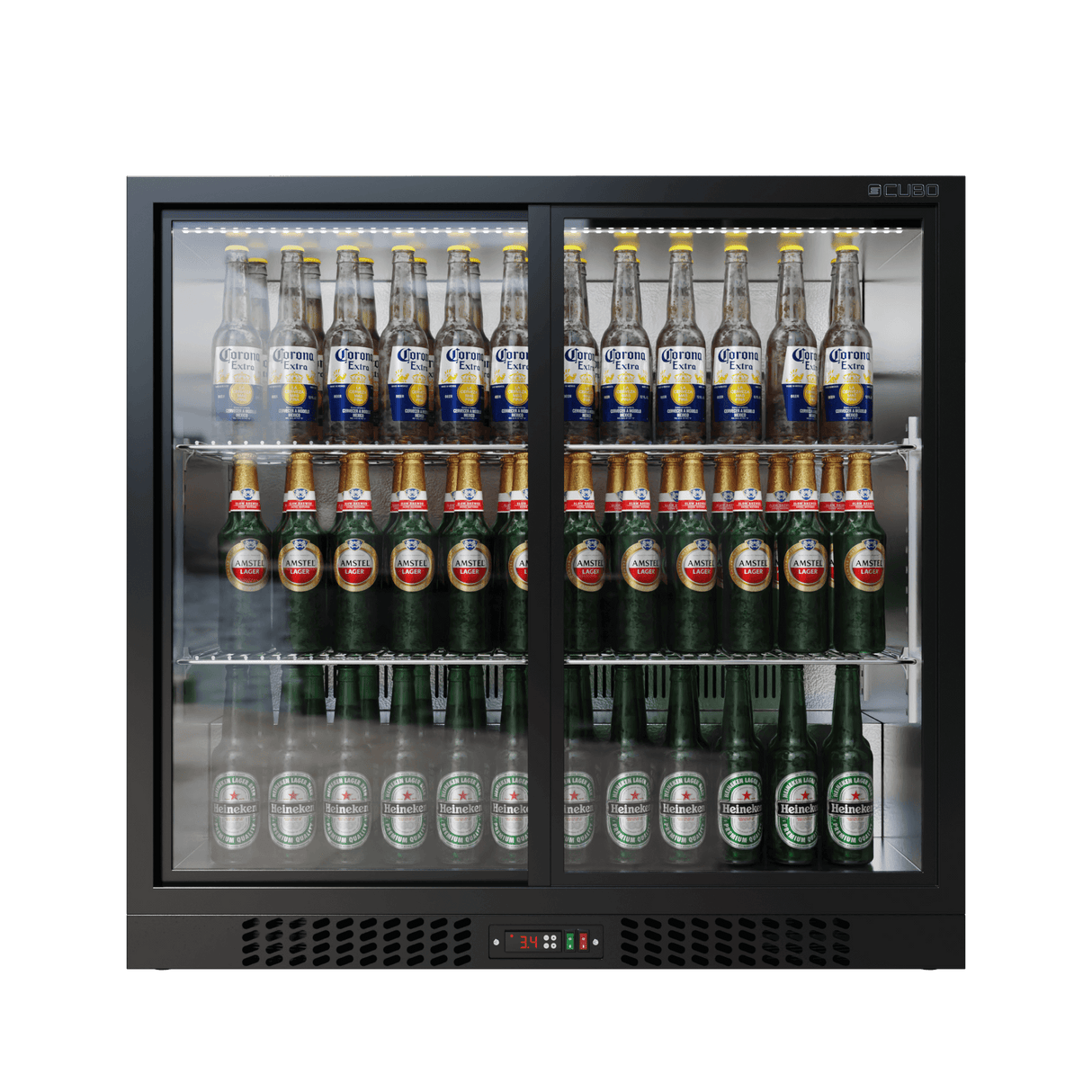 Cubo Barkühlschrank 207L - 2 Glasschiebetüren - Abschließbar - CS-210S-EE