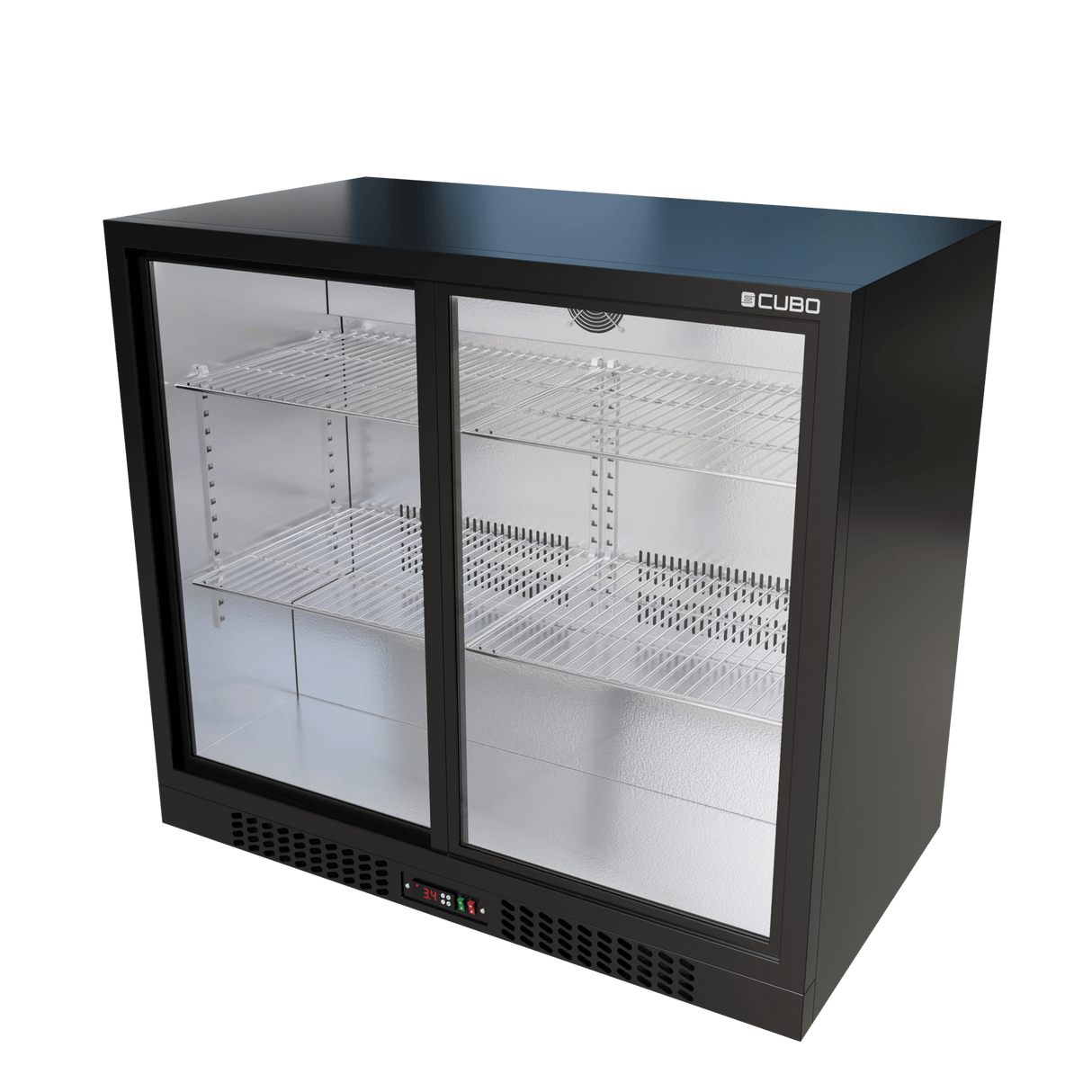 Barkühlschrank 188L - 2 Glasschiebetüren mit niedrigem Profil - Abschließbar - CS-210SC-EE