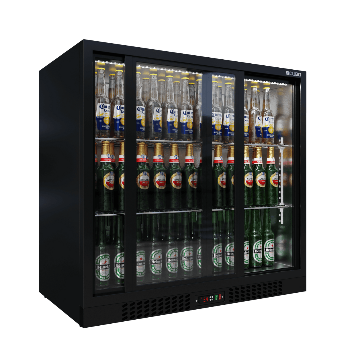 Cubo Barkühlschrank 207L - 2 Glasschiebetüren - Abschließbar - CS-210S-EE