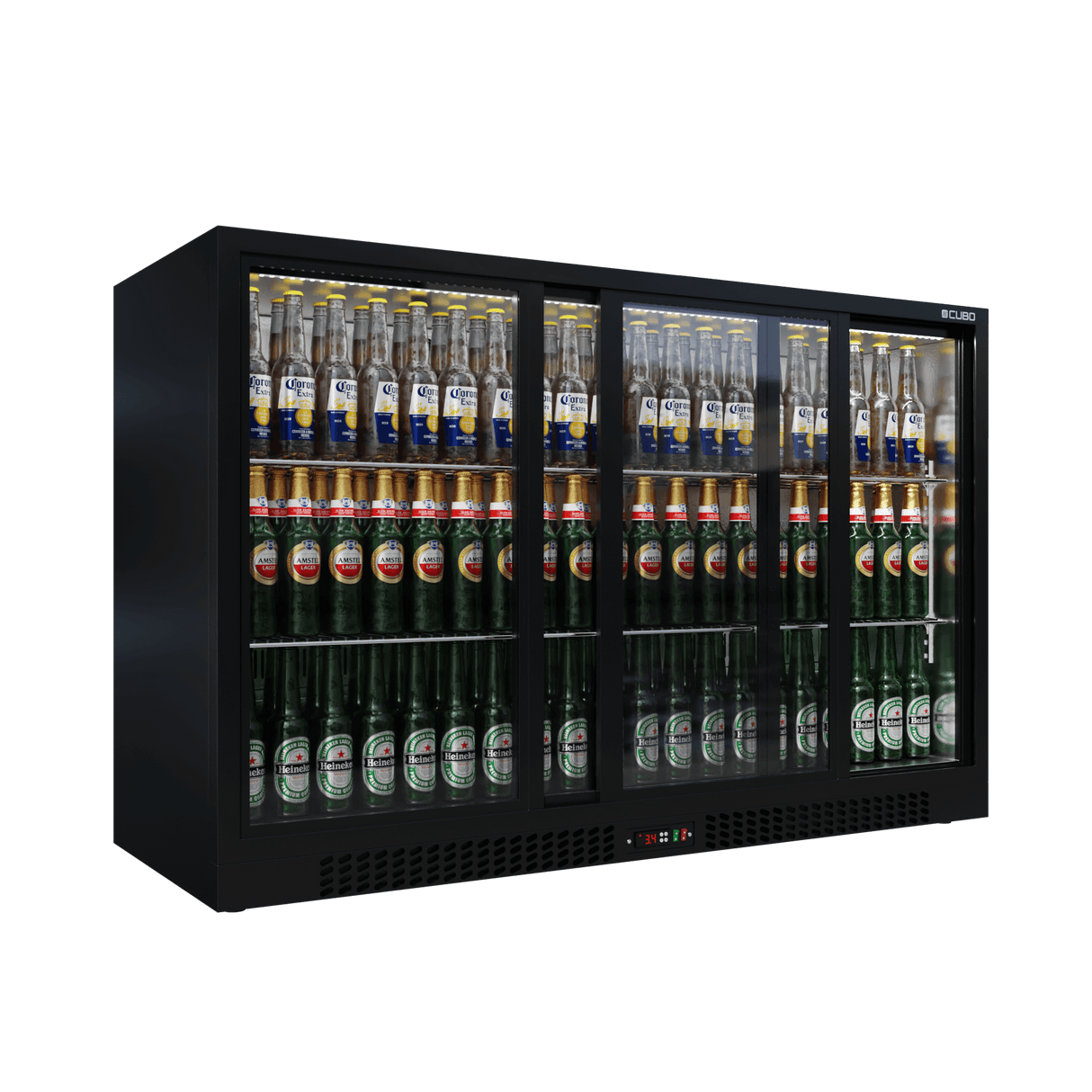 Cubo Barkühlschrank 324L - 3 Glasschiebetüren - Abschließbar - CS-320S-EE