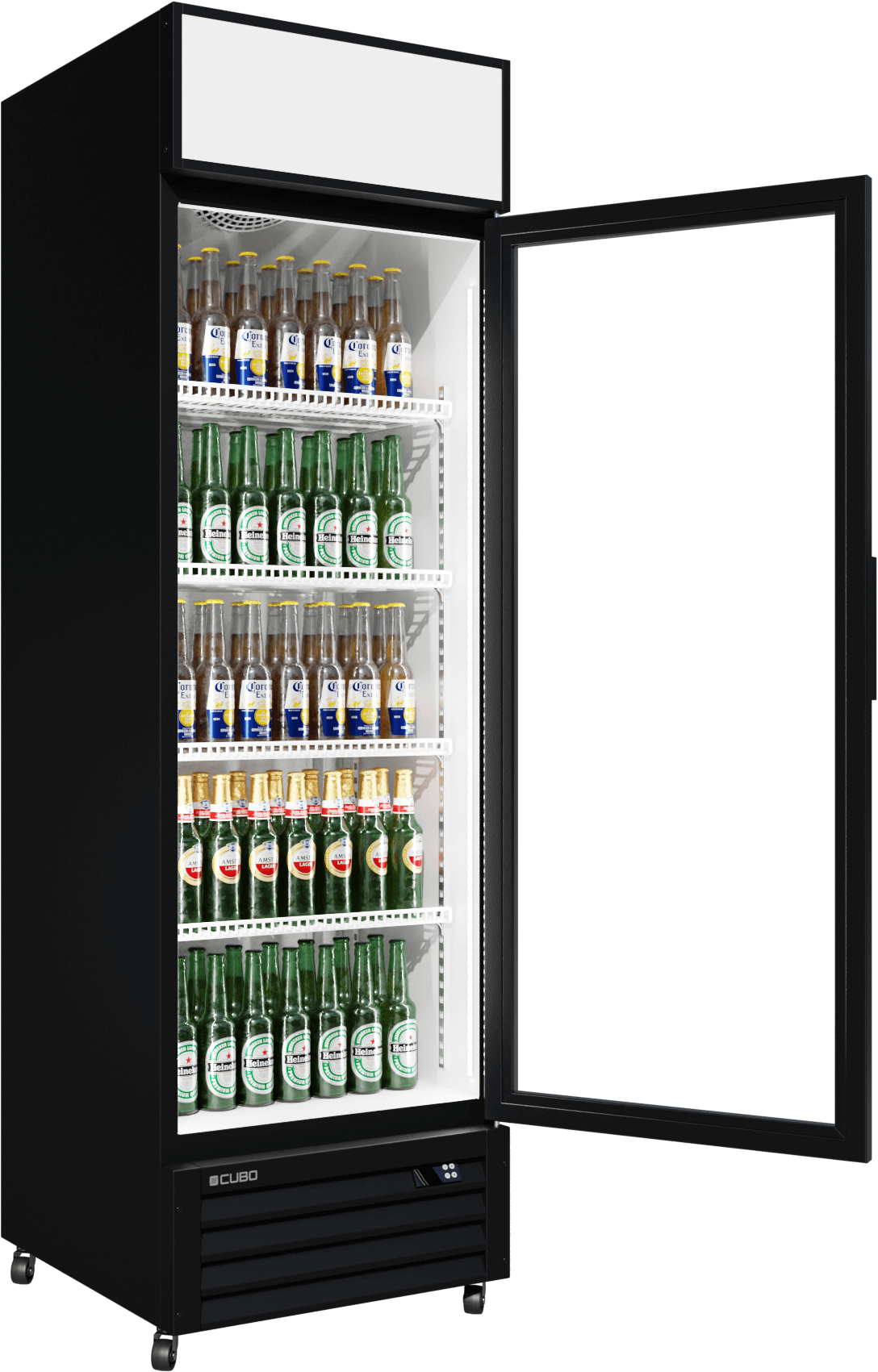 Cubo Drankenkoelkast 335L - Glazen deur met reclamedisplay - Afsluitbaar met slot - Energiezuinig - CS-370W-EE