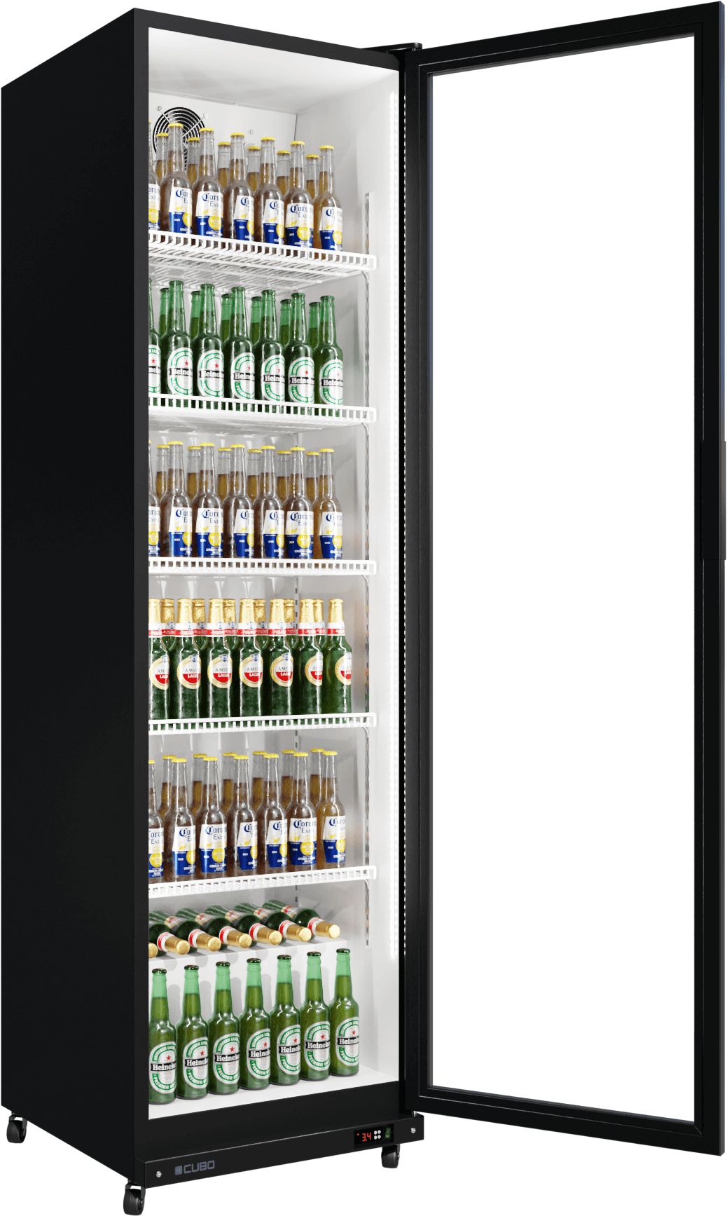 Cubo Drankenkoelkast 373L - Glazen deur met LED-verlichting - Afsluitbaar met slot - Energiezuinig - CS-390W