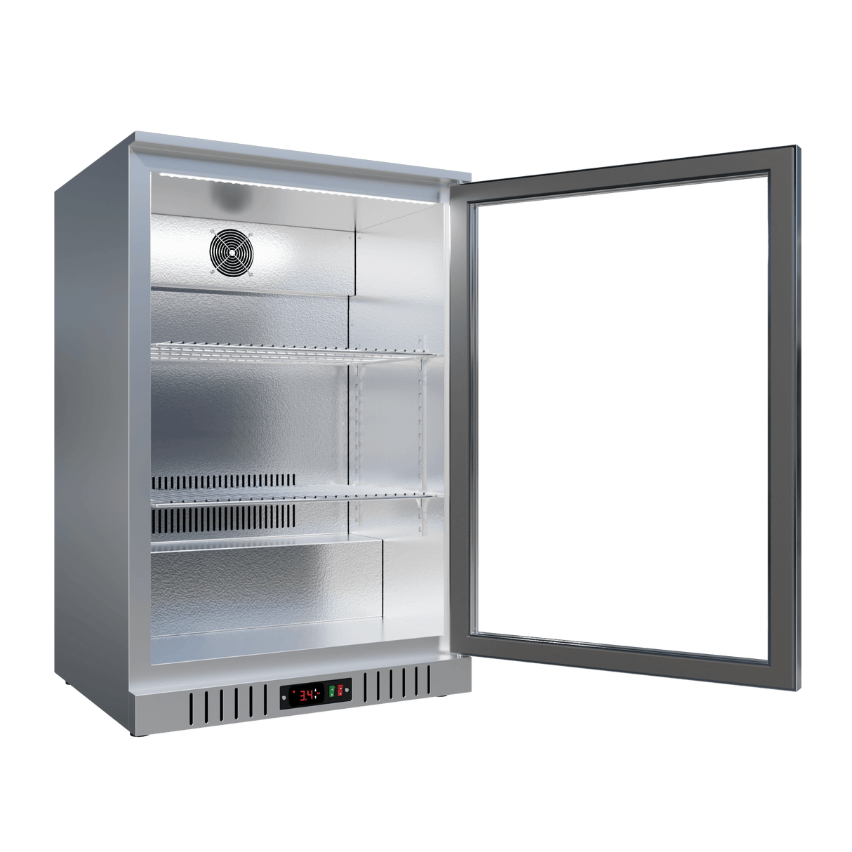 CUBO Bar Fridge 133L - 1 Glass Door Stainless Steel - Lockable - 72 Bottles - Energy Efficient - CS-130H-S-EE