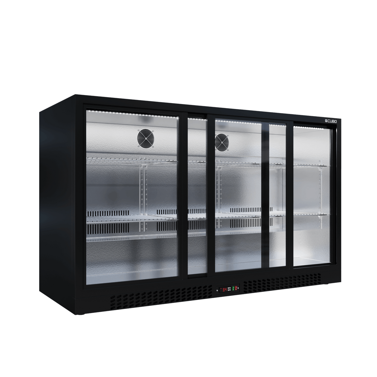 Cubo Barkoelkast 293L - 3 Schuifdeuren van glas met laag profiel - Afsluitbaar - CS-320SC-EE