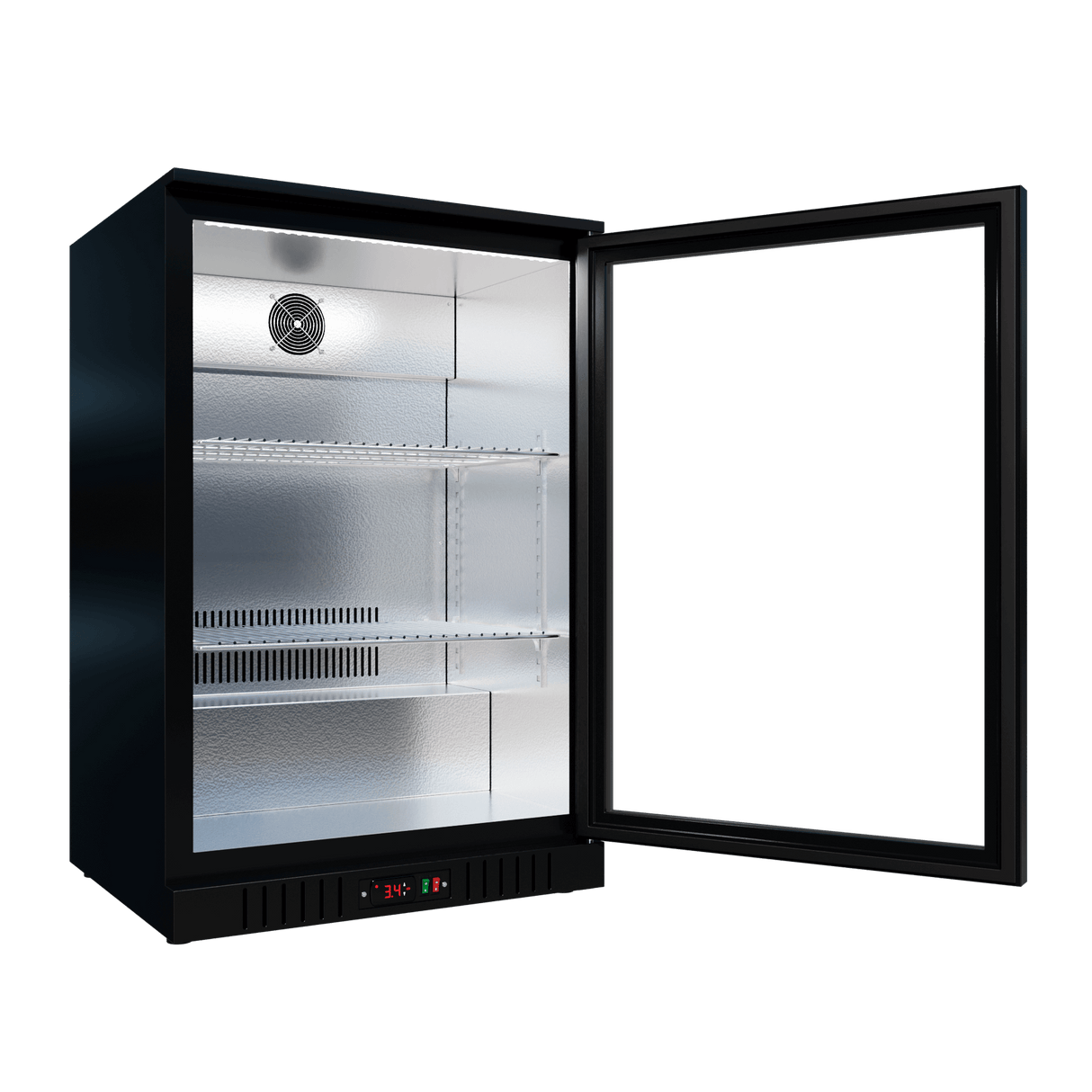 Cubo Barkoelkast 133L - 1 Glazen deur - Afsluitbaar met slot - 72 flessen - Energiezuinig - CS-130H-EE