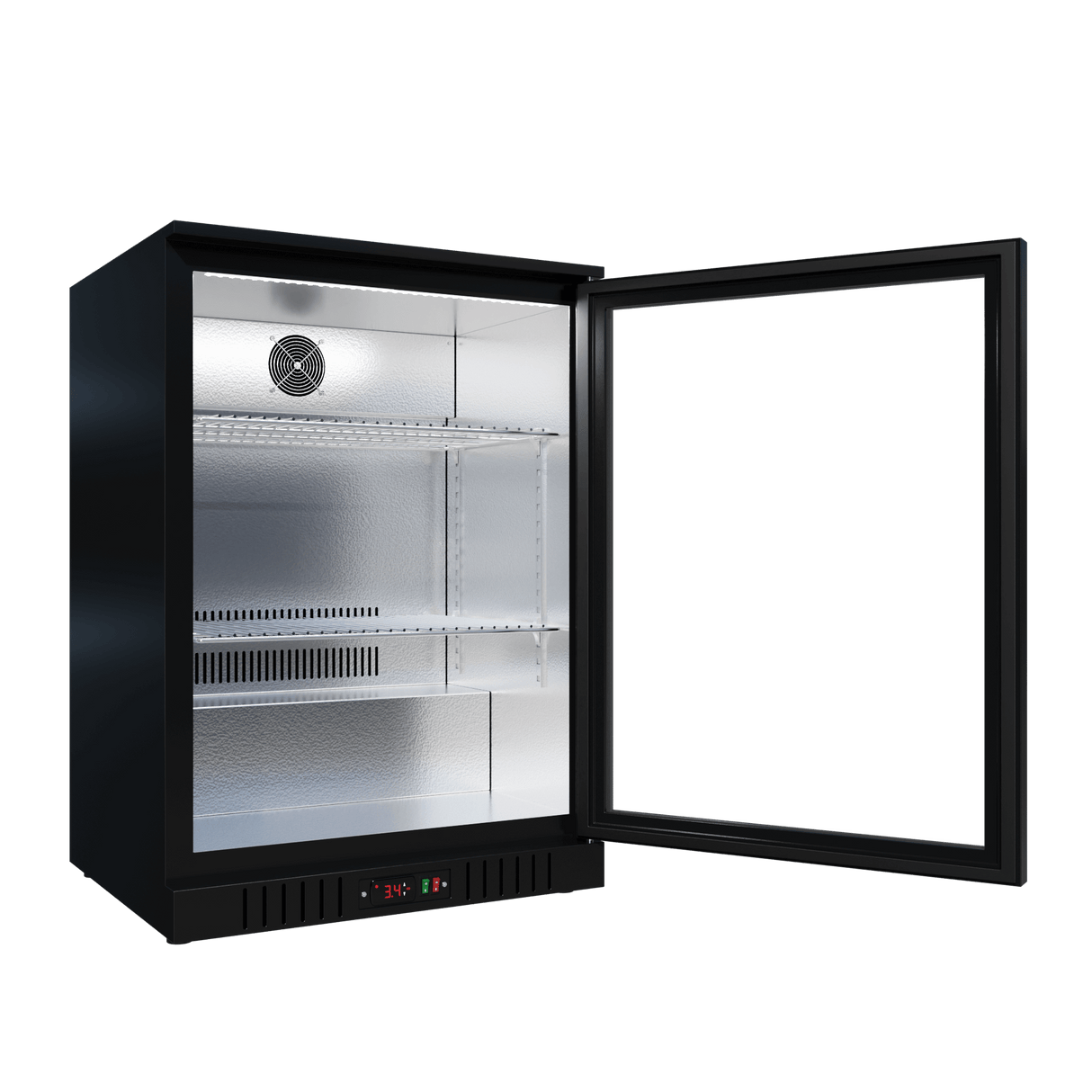 CUBO Barkoelkast 121L - 1 glazen deur met laag profiel - Afsluitbaar - Energiezuinig - CS-130HC-EE