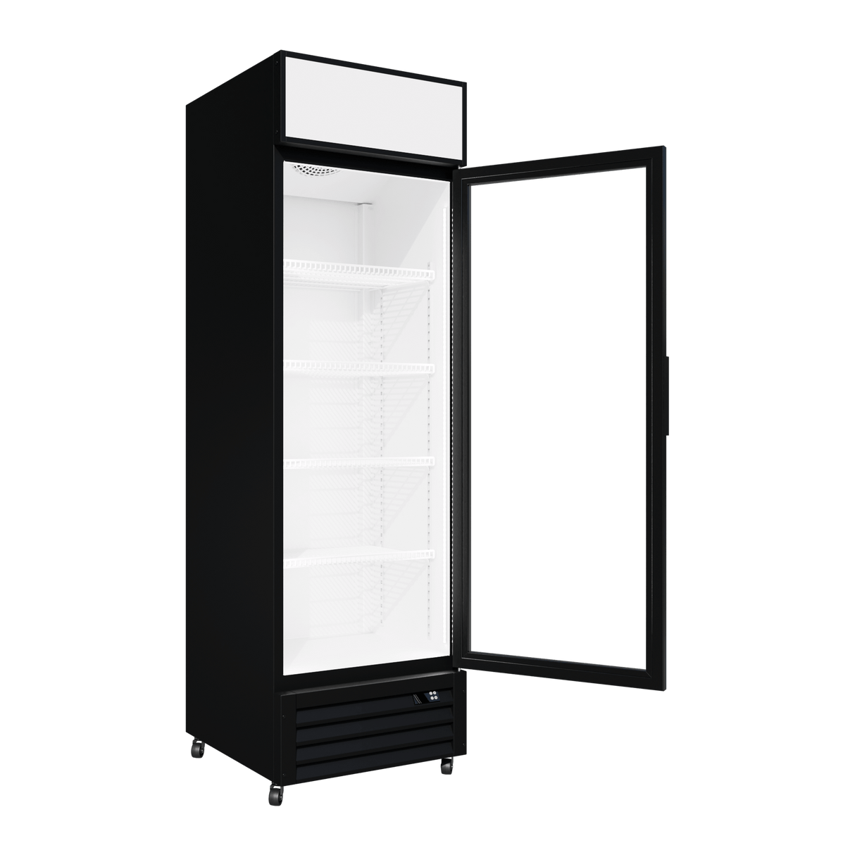 CUBO Display Fridge 335L - 1 Glass Door with Merchandising Canopy - Lockable - Energy Efficient - CS-370W-EE