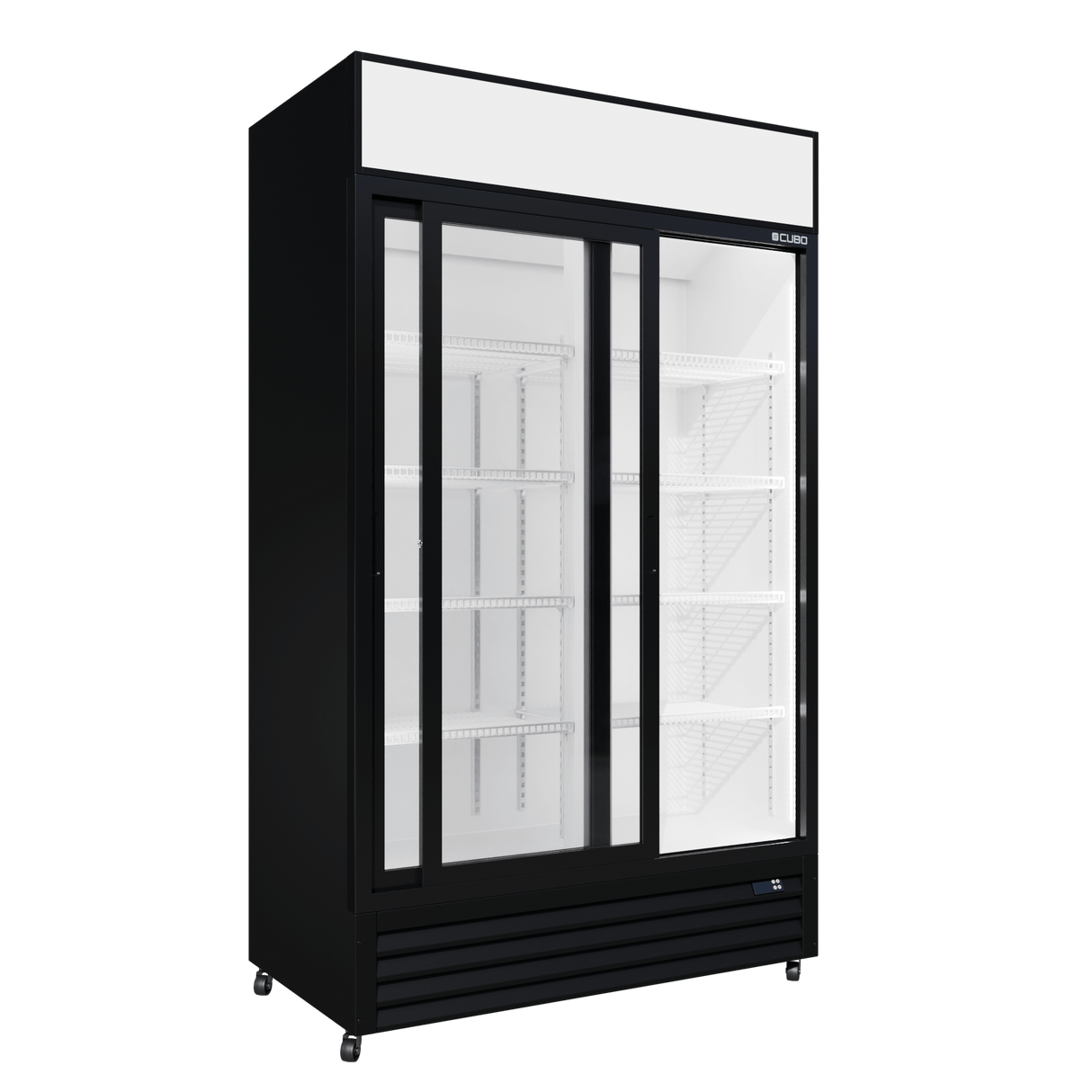 CUBO Display Fridge 525L - 2 Sliding Glass Doors with Merchandising Canopy - Lockable - Energy Efficient - CS-690B-EE