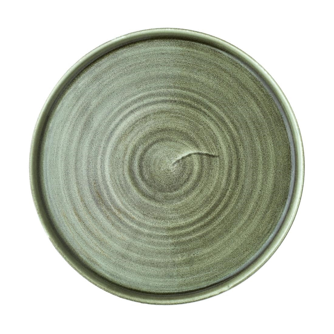 Churchill Stonecast Patina Walled Plates Green 260mm (Pack of 6) - CX645 Churchill