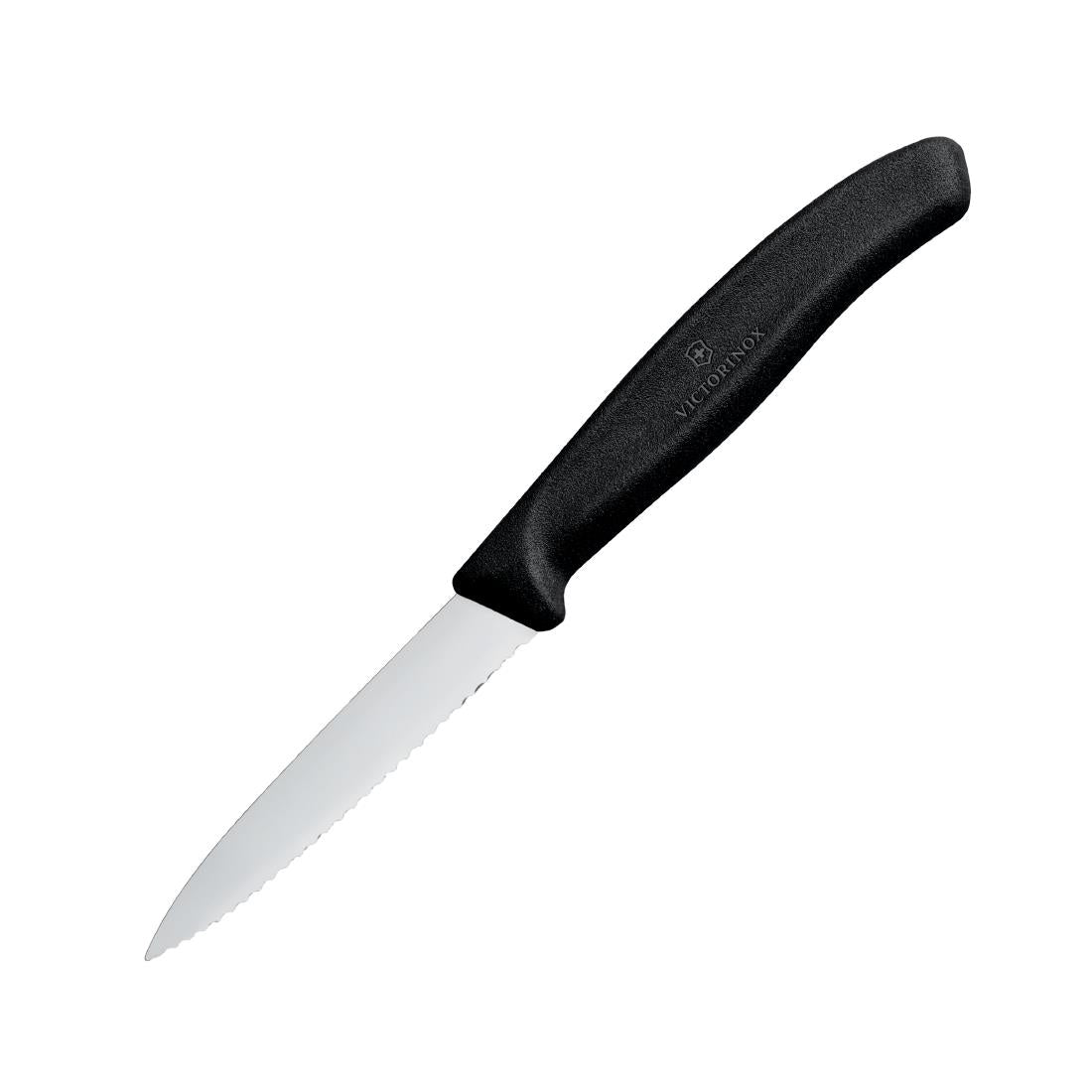 Victorinox Paring Knife Pointed Tip Serrated Edge Black 8cm - CX746 Victorinox