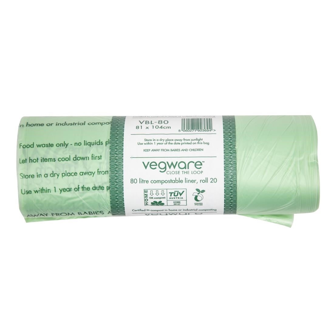 Vegware Compostable Bin Liners 80Ltr (Pack of 240) - CY581 Vegware