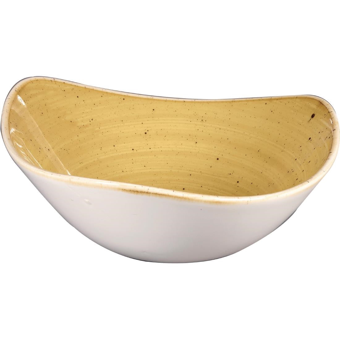 Churchill Stonecast Triangular Bowl Mustard 185mm (Pack of 12) - CY737 Churchill
