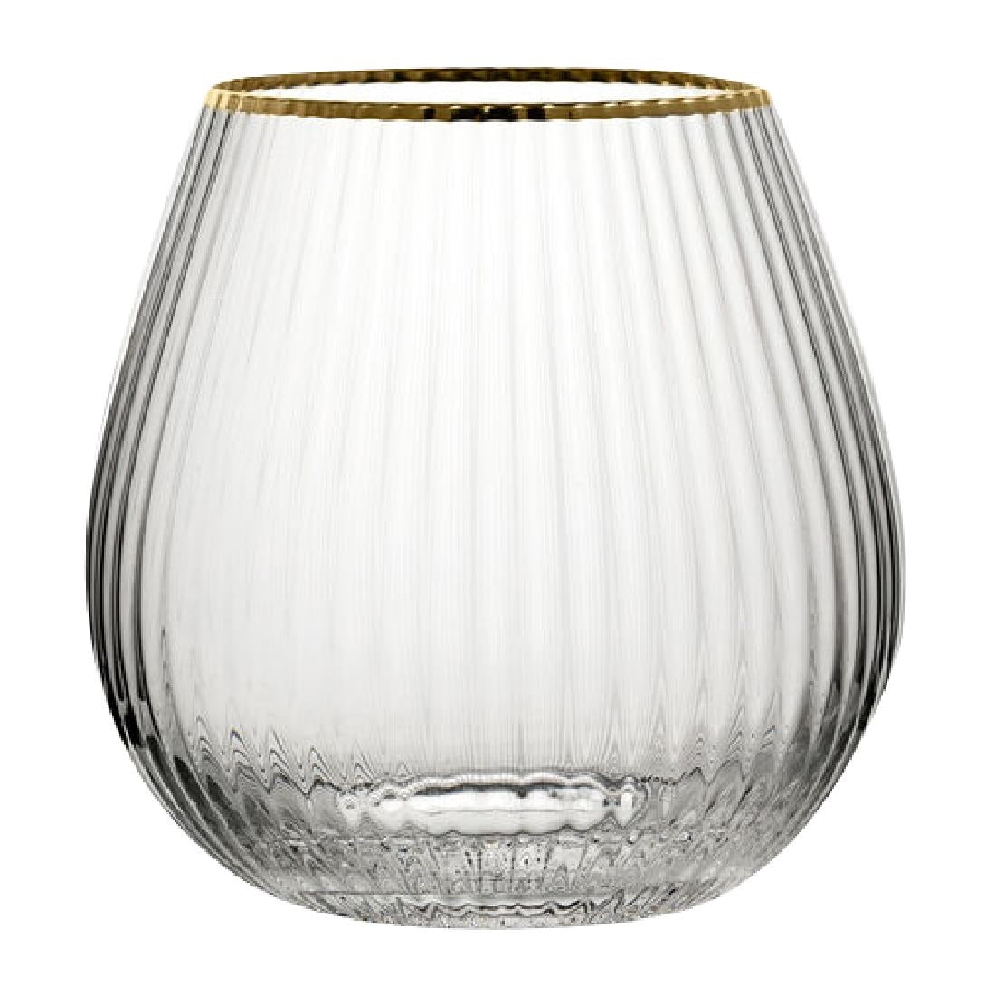 Utopia Hayworth Stemless Gin Gold Rim Glasses 650ml (Pack of 6) - CZ044 Utopia