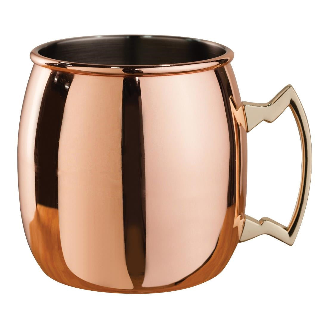 Beaumont Copper Plated Curved Moscow Mule Mug with Brass Handle 500ml - CZ545 Beaumont