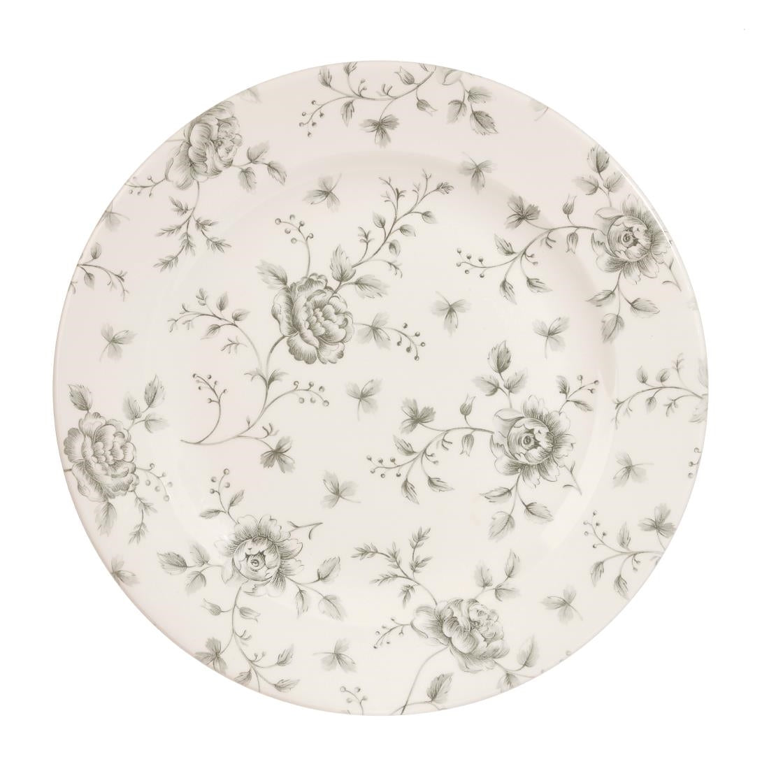Churchill Vintage Prints Rose Chintz Profile Plates Grey 305mm (Pack of 6) - DA664 Churchill