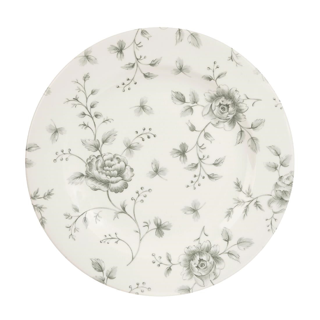 Churchill Vintage Prints Rose Chintz Profile Plates Grey 210mm (Pack of 6) - DA666 Churchill