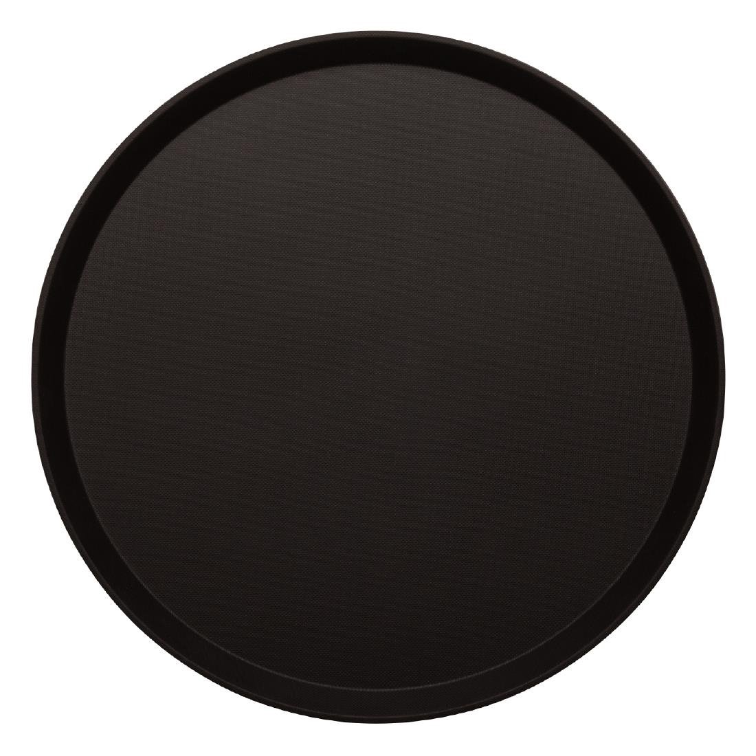 Cambro Treadlite Fibreglass Round Non-Slip Tray Black 405mm - DB004 Cambro