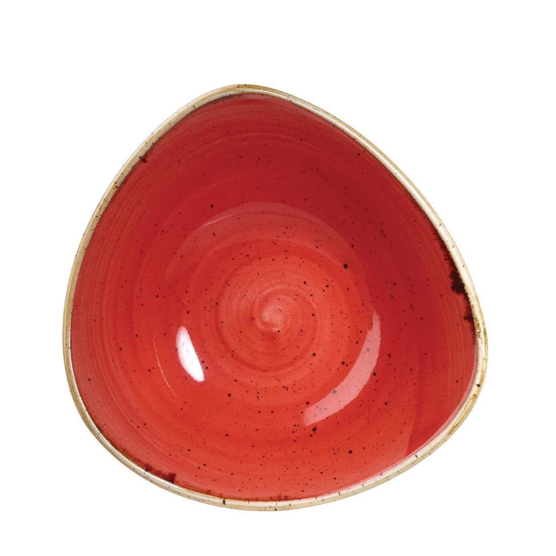 Churchill Stonecast Triangle Bowls Berry Red 235mm (Pack of 12) - DB068 Churchill