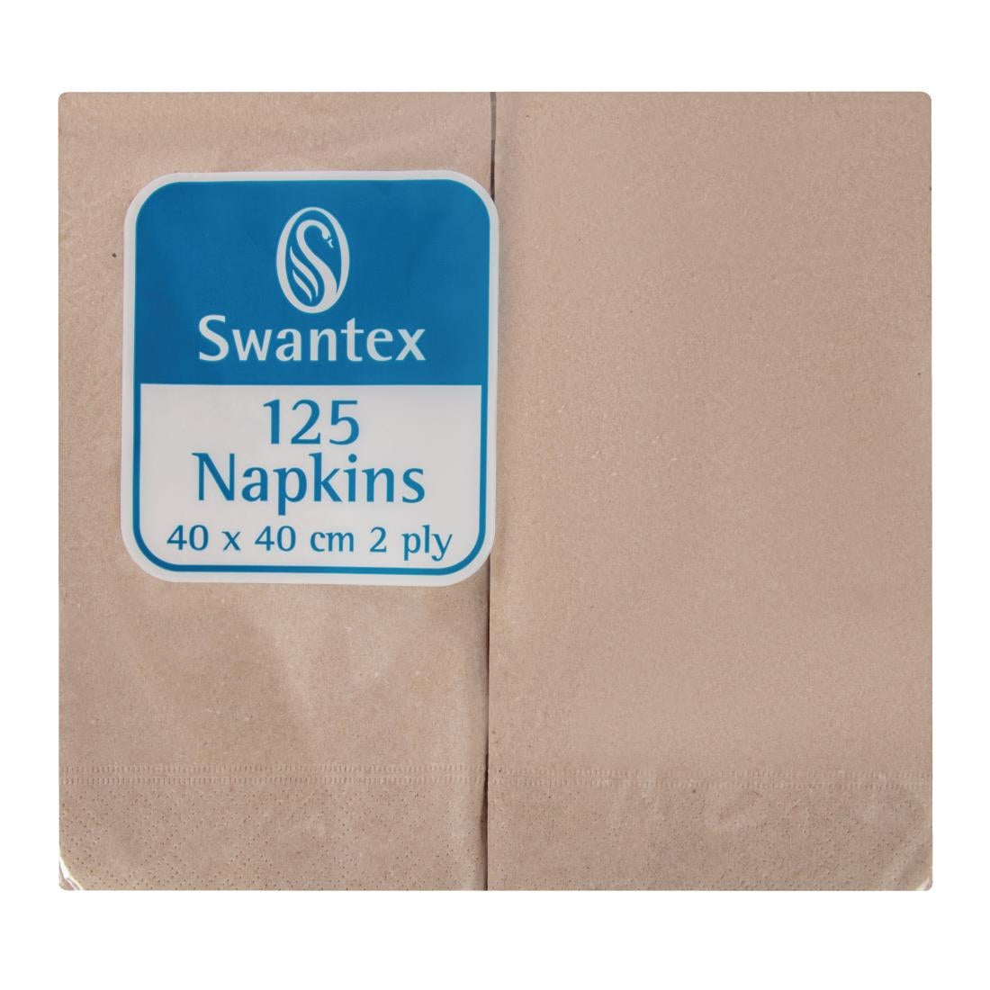 Swantex Recycled Dinner Napkin Kraft 40x40cm 2ply 1/8 Fold (Pack of 2000) - DB484 Swantex