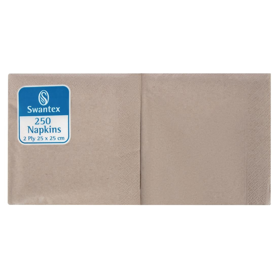Swantex Recycled Cocktail Napkin Kraft 25x25cm 2ply 1/4 Fold (Pack of 2000) - DB485 Swantex