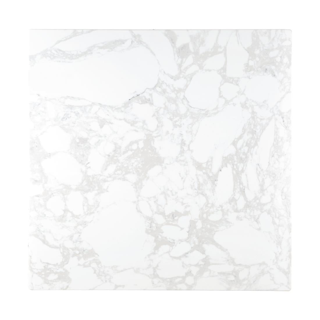 Bolero Square Marble Effect Tabletop White 600mm - DC301 Bolero