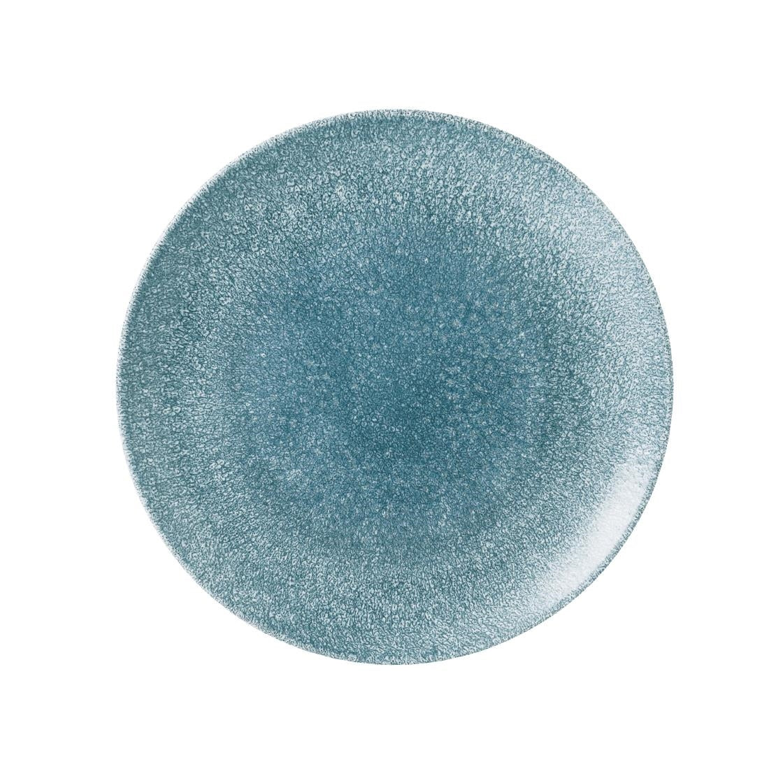 Churchill Studio Prints Raku Large Round Coupe Plate Topaz Blue 288mm - DE882 Churchill